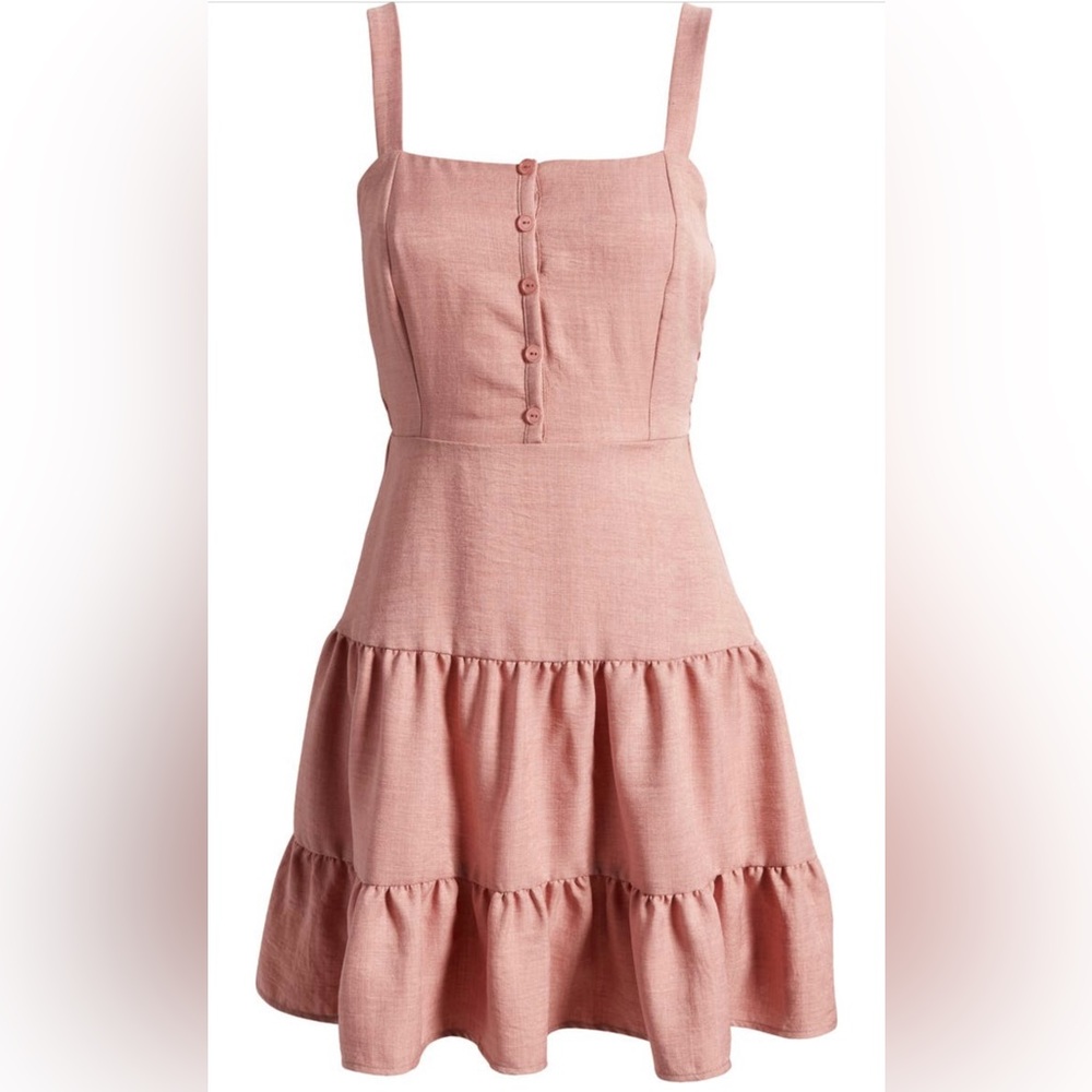 Pink summer tiered dress. Size small.